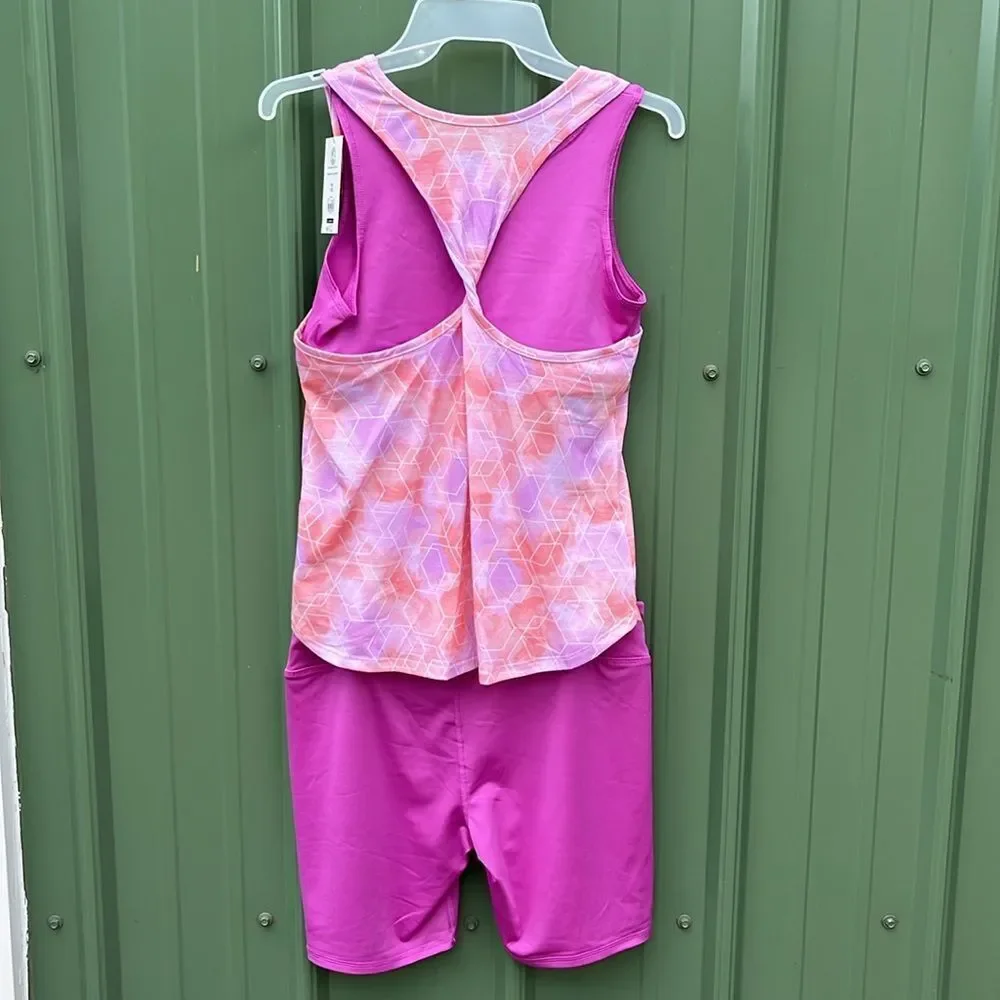 Girls Tank Top Bike Shorts Sports Bras Leggings & T-Shirt 6-Piece Set Size XXL